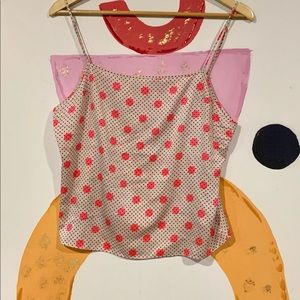 😻2FOR50😻pink and white polka dot cami